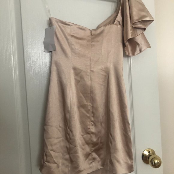 Free People one-shoulder gold mini dress - Picture 5 of 5